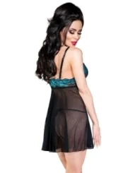 Babydoll Cr4214 Schwarz/Blau von Chilirose