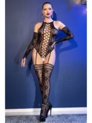 Bodystocking Cr4657 Schwarz von Chilirose