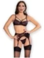 Spitzen-Set CR4693 schwarz/rosa von Chilirose