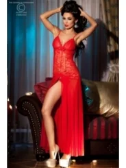 Langes Babydoll Cr3471 Rot von Chilirose