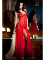 Langes Babydoll Cr3470 Rot von Chilirose