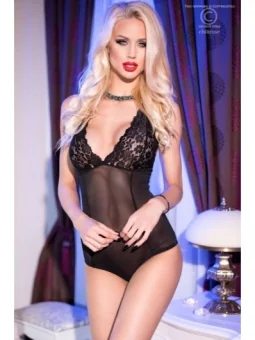 Schwarzes Briona Chemise + String von Hamana