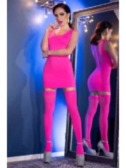 Nahtloses Minikleid & Strümpfe Cr4305 Hotpink von Chilirose