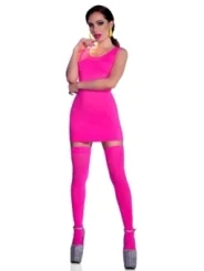 Nahtloses Minikleid & Strümpfe Cr4305 Hotpink von Chilirose