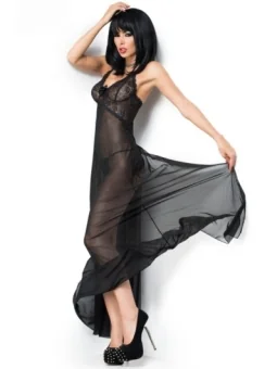 Langes Babydoll CR3883 schwarz von Chilirose