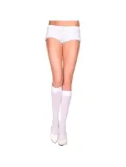 ♥ Blickdicht Kniehoch Weiss von Music Legs ♥