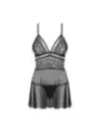 ♥ 838-Bab-1 Babydoll & Tanga Schwarz Size Plus von Obsessive Size Plus ♥