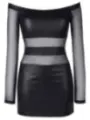 ♥ Wetlook - Tüll Kleid V-9309 Schwarz von Axami ♥