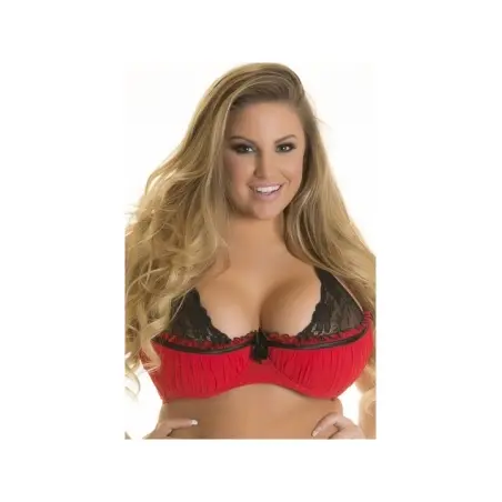 ♥ V-8771 Plus Size Bh Rot-Schwarz von Axami Size Plus ♥