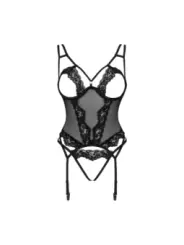 ♥ Setilla Korsett & Ouvert Tanga Schwarz von Obsessive ♥