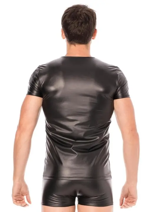 ♥ Schwarze Wetlook T-Shirt 2008-81 von Look Me ♥