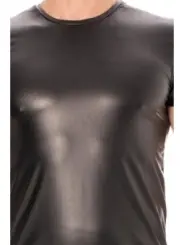 ♥ Schwarze Wetlook T-Shirt 2008-81 von Look Me ♥