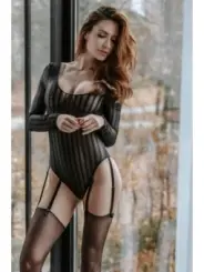 ♥ 1518 Damen Tüll Body mit 6 Strumpfhalter von Petite Noir ♥