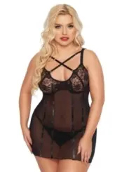 ♥ Schwarzes Chemise 1896 von Softline Pluse Size Collection ♥