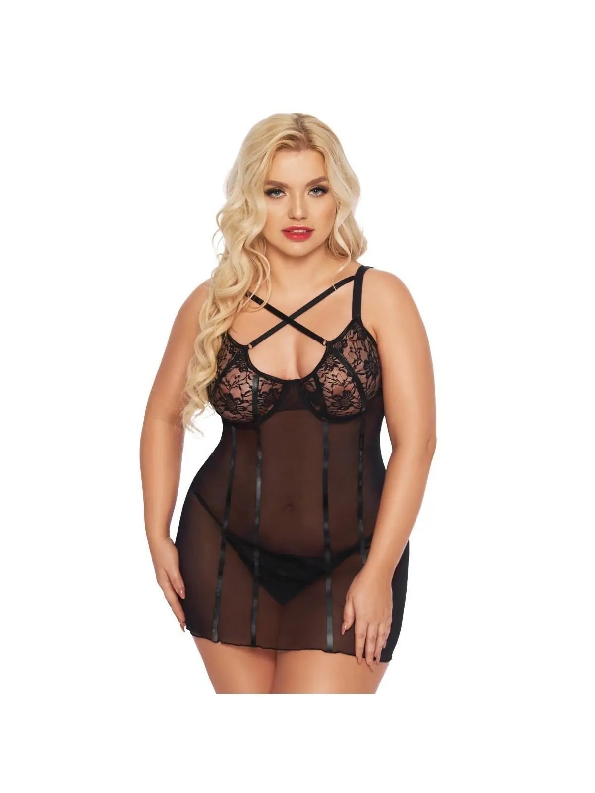 ♥ Schwarzes Chemise 1896 von Softline Pluse Size Collection ♥