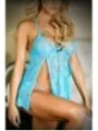 ♥ Kiss & Tell 2-Teiliges Babydoll-Set - Newport-Blau von Vixen ♥