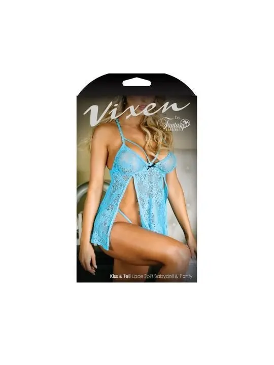 ♥ Kiss & Tell 2-Teiliges Babydoll-Set - Newport-Blau von Vixen ♥