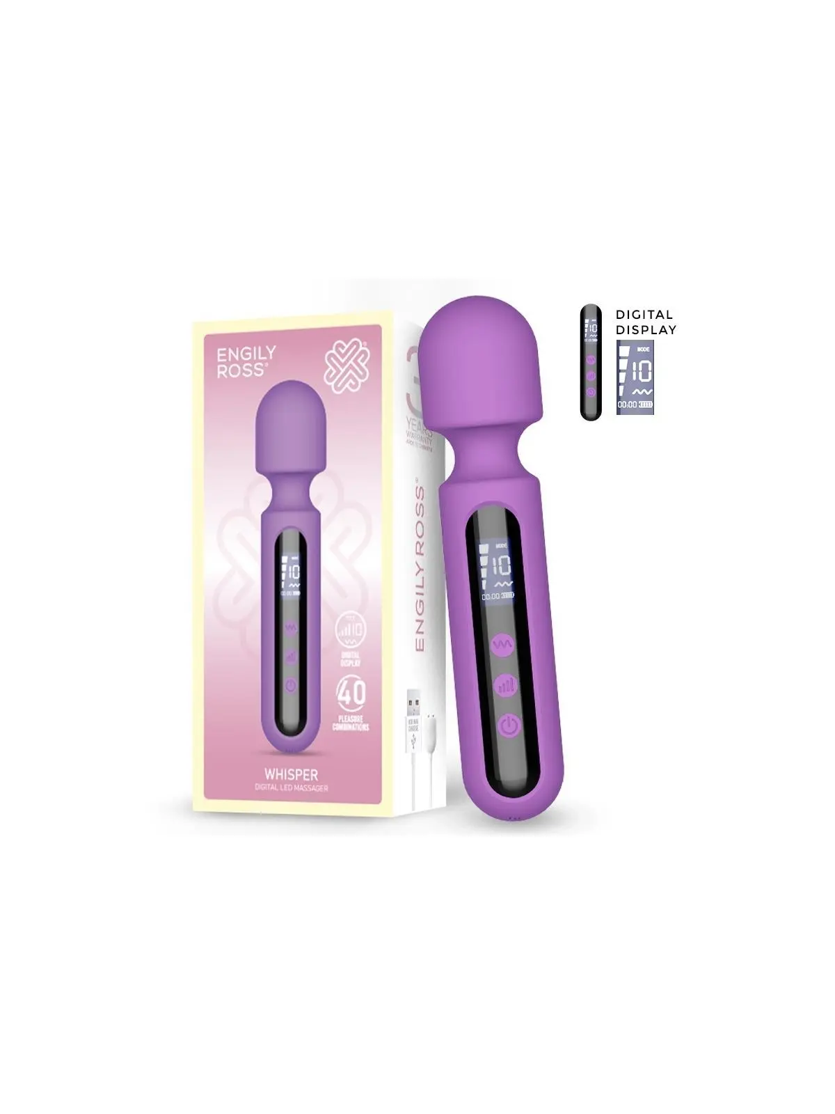 Whisper Wand Massager mit gigantischem LED-Bildschirm 17 cm von Digital