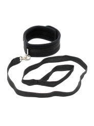 Halsband mit Leine verstellbar Schwarz von Bondage Play