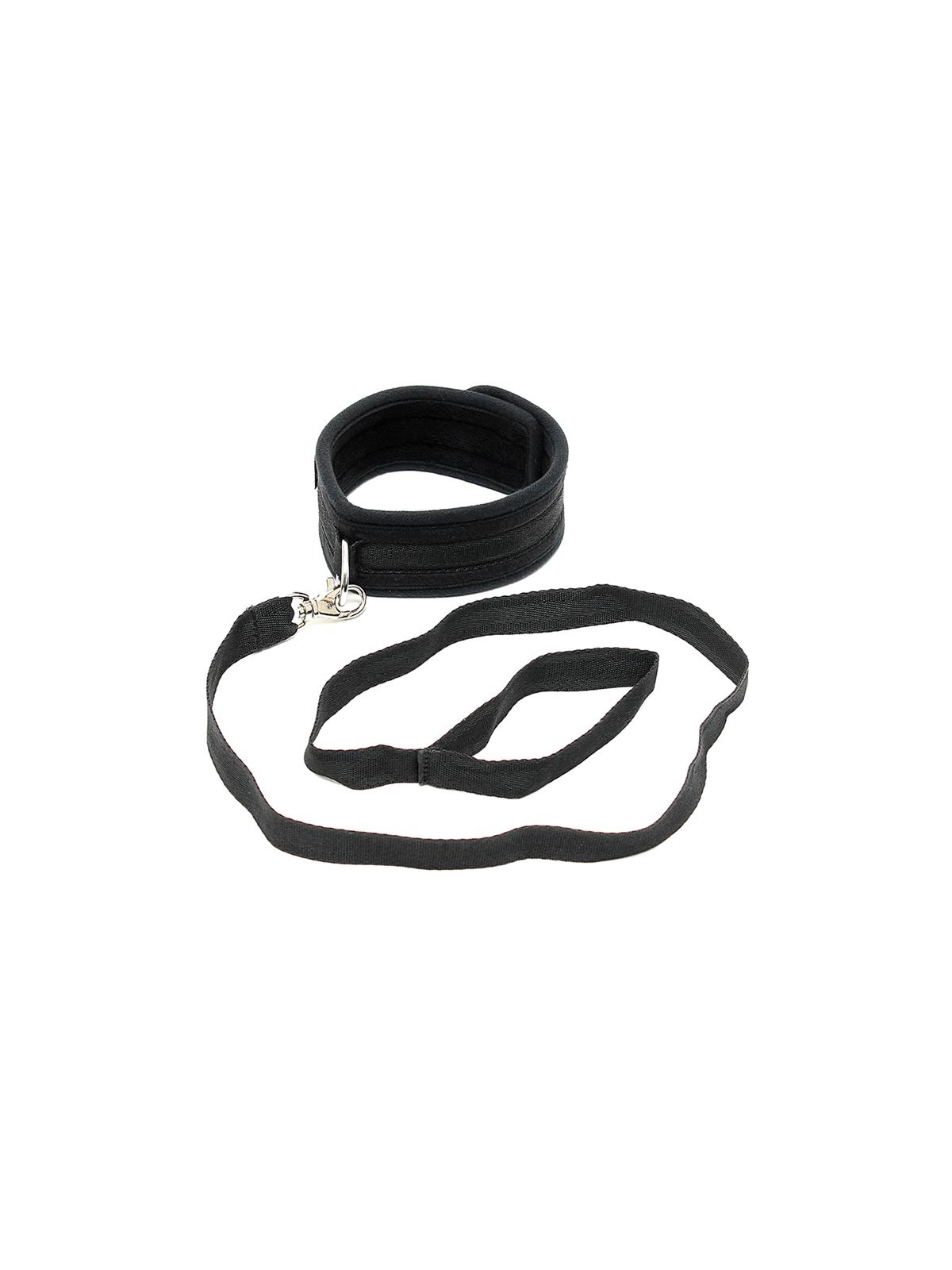 Halsband mit Leine verstellbar Schwarz von Bondage Play