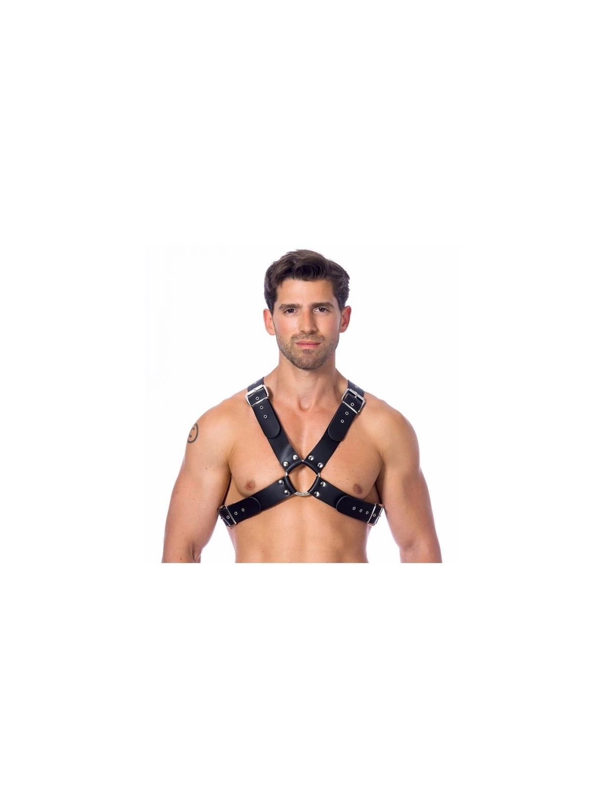 Verstellbarer Lederharness mit Schnallen von Bondage Play