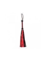 Geflochtene Peitsche Leder schwarz rot von Bondage Play