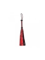 Geflochtene Peitsche Leder schwarz rot von Bondage Play