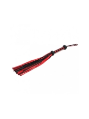 Geflochtene Peitsche Leder schwarz rot von Bondage Play