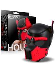 Hound Dog Hound mit abnehmbarem Maulkorb Neopren Schwarz/Rot Einheitsgröße von Intoyou Bdsm Line