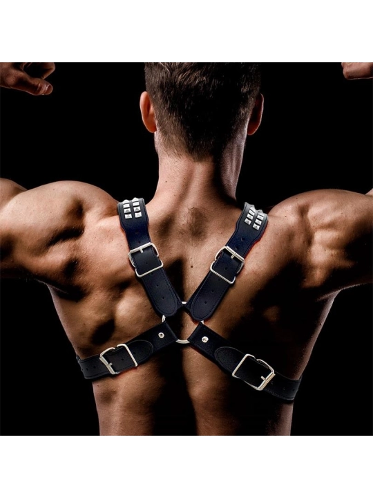 Adonis Brust-Bondage-Harness für Männer aus veganem Leder von Intoyou Bdsm Line