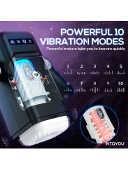 Elon Intelligenter Masturbator mit Auf- und Abbewegung, Vibration, Wärme und Telefonhalter von Intoyou