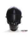 Sklavenhaube mit Augenmaske, atmungsaktiver Knebelball und Mund, verstellbar von Latetobed Bdsm Line