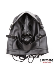 Sklavenhaube mit Augenmaske, atmungsaktiver Knebelball und Mund, verstellbar von Latetobed Bdsm Line