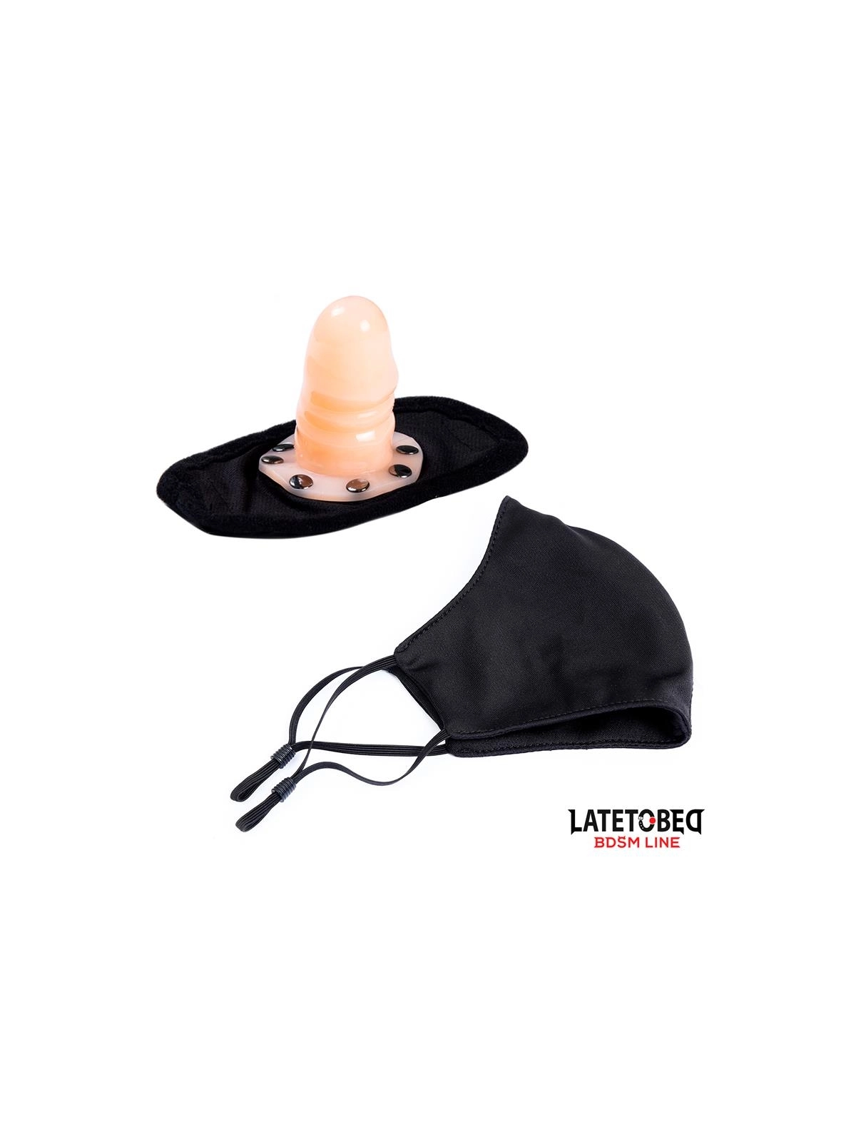 Gesichtsmaske mit 6 cm abnehmbarem Dildo von Latetobed Bdsm Line