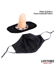 Gesichtsmaske mit 6 cm abnehmbarem Dildo von Latetobed Bdsm Line