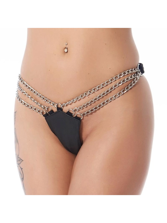 Spielslip mit Ketten Schwarz von Bondage Play