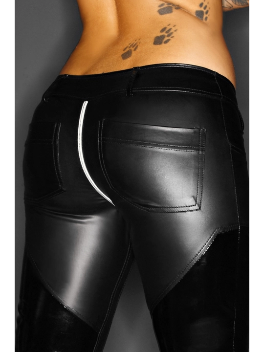 Schwarze Wetlook-Hose F115 von Noir Handmade Immoral Kollektion