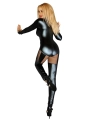 Schwarzes Wetlook Catsuit F136 von Noir Handmade Diva Collection