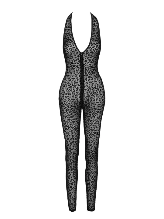 Neckholder Catsuit Leopardenmuster F286 von Noir Handmade