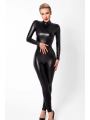 F319 Powerwetlook Catsuit mit Reißverschluss und Ring