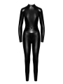 F319 Powerwetlook Catsuit mit Reißverschluss und Ring