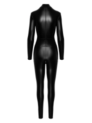 F319 Powerwetlook Catsuit mit Reißverschluss und Ring