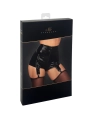 F325 Wetlook Shorts mit PVC Strumpfhaltern