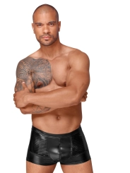 Powerwetlook Shorts mit Dekorativen Pvc Zierfalten H054 von Noir Handmade Decadence Collection