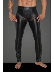 Powerwetlook-Longpants mit Einsätzen und Taschen aus 3d-Netz H059 von Noir Handmade Rebellious Collection