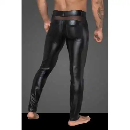 Powerwetlook-Longpants mit Einsätzen und Taschen aus 3d-Netz H059 von Noir Handmade Rebellious Collection