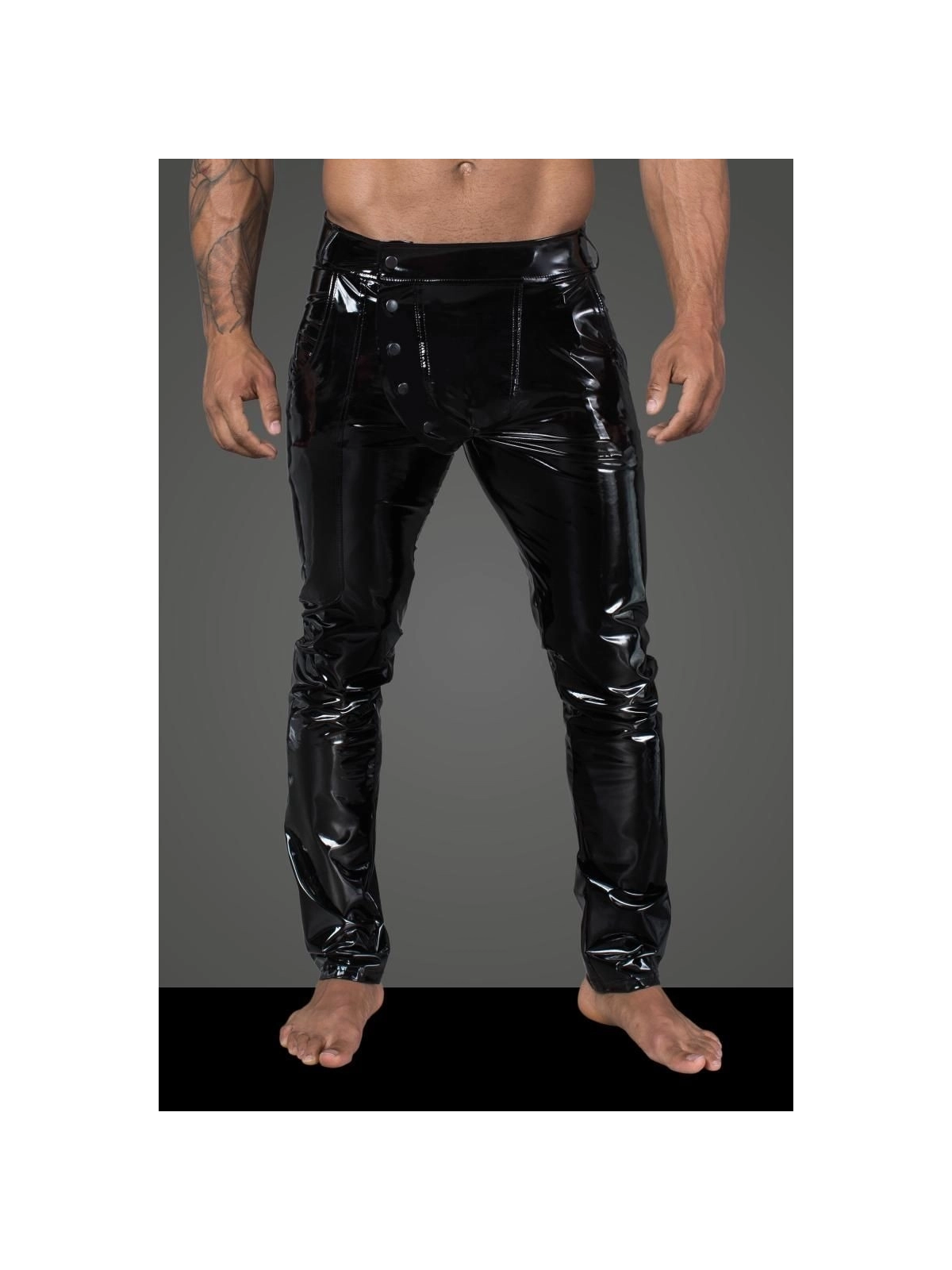 Lange Hose aus Elastischem Pvc H060 von Noir Handmade Rebellious Collection