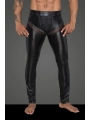 ♥ Powerwetlook-Longpants mit Einsätzen und Taschen aus 3d-Netz H059 von Noir Handmade Rebellious Collection ♥