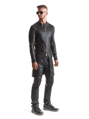 ♥ Herren Mantel Rmmario001 Schwarz von Regnes Fetish Planet ♥