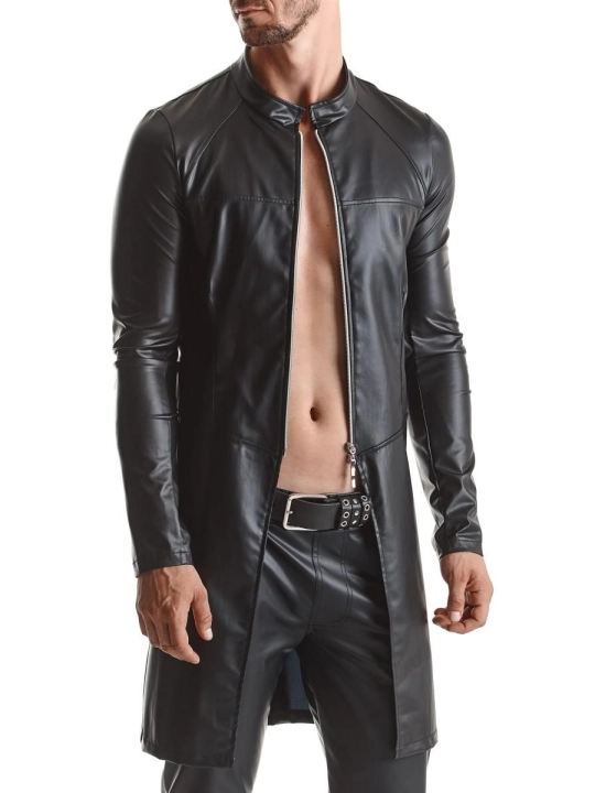 ♥ Herren Mantel Rmmario001 Schwarz von Regnes Fetish Planet ♥